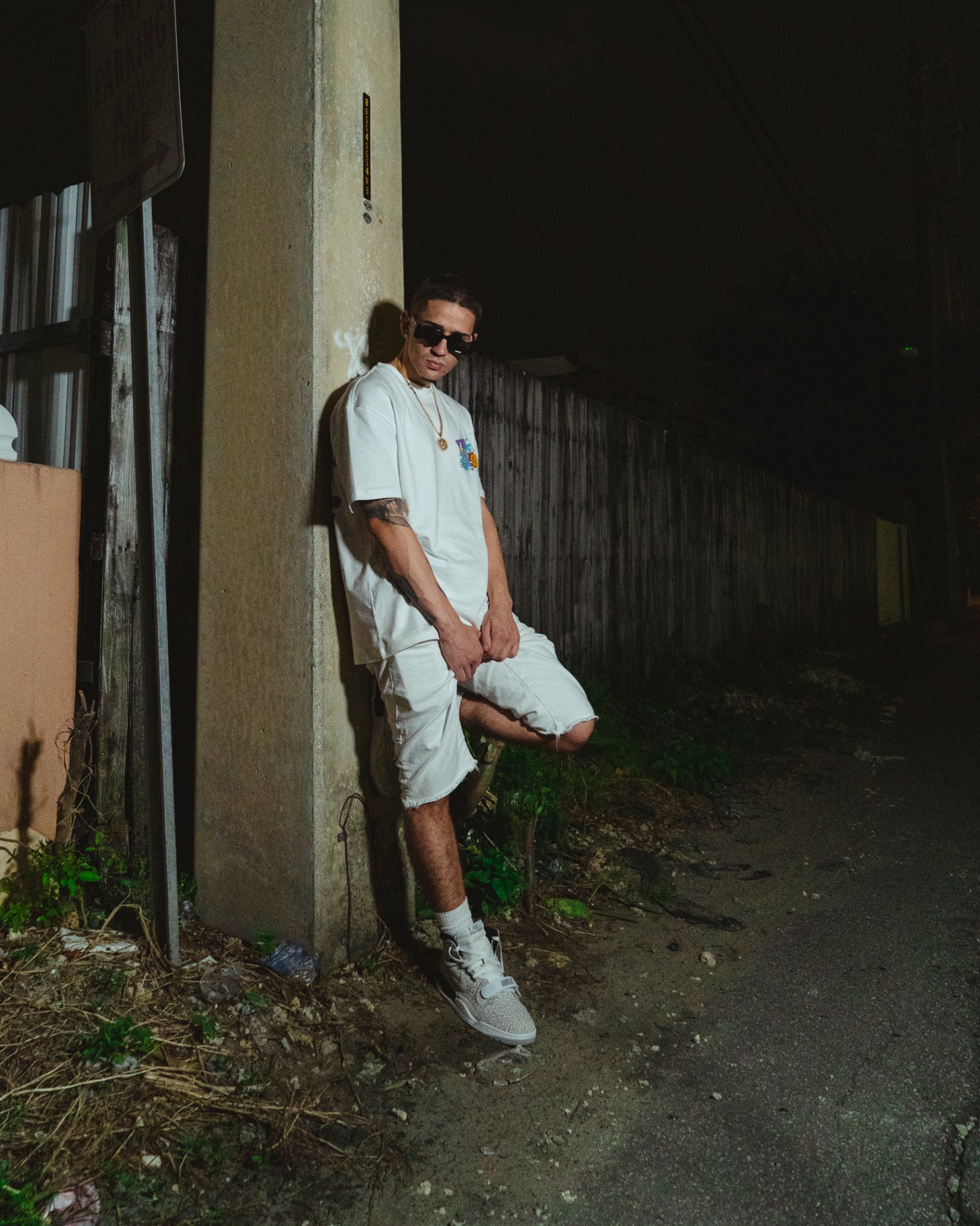 Polo Bandz in a Miami alley at night